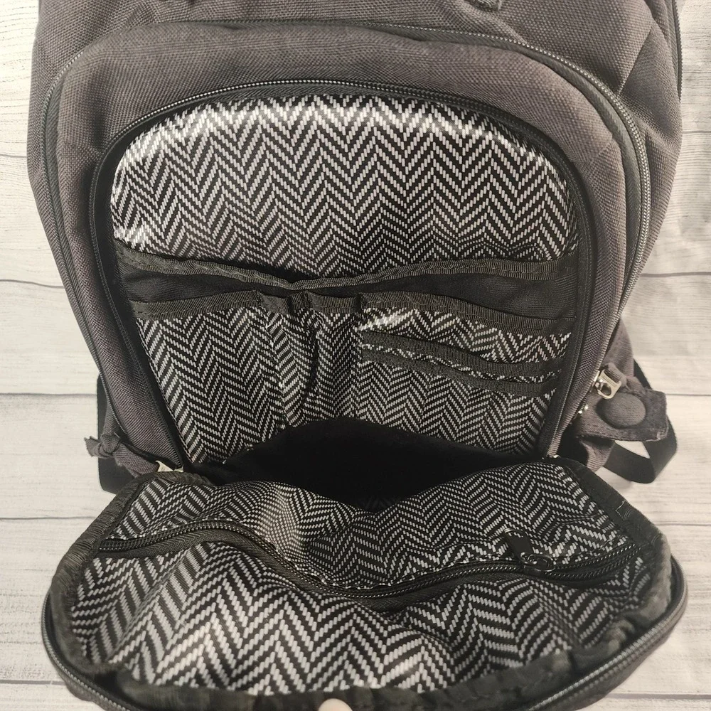 OGIO Soho Laptop Backpack Dark Gray Heathered Chevron Lining Womens Travel Bag
